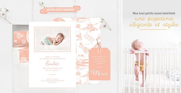 L'élégante papeterie de naissance de Poniko
