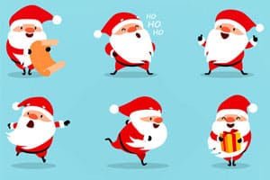 Six pêre Noël dessinés