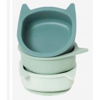 Lot de 3 bols en silicone Chat - VERTBAUDET
