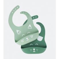 Lot de 2 bavoirs silicone BIB'ISY - BABYMOOV