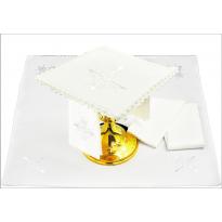 Linge d'autel en lin, broderie blanche - paroisse.com