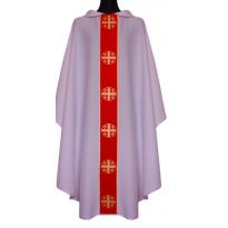 Chasuble blanche saint Fran&ccedil;ois d'assise - paroisse.com