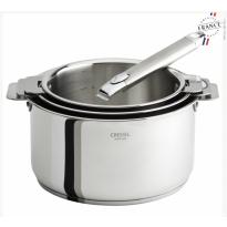 S&eacute;rie de 3 casseroles Casteline +1 poign&eacute;e Z&eacute;nith - Casteline amovible, Casseroles - Cristel