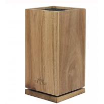 Bloc couteaux carr&eacute; rotatif en acacia CRISTEL