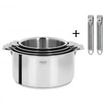 S&eacute;rie de 4 casseroles Casteline + 2 poign&eacute;es Z&eacute;nith - Casteline, Casseroles - Cristel