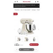 ROBOT P&Acirc;TISSIER &Agrave; T&Ecirc;TE INCLINABLE 4,8L - ARTISAN - Cr&egrave;me | KitchenAid FR