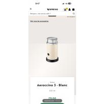 Nespresso Aeroccino&nbsp;3 Blanc | Mousseur &agrave; lait | Nespresso