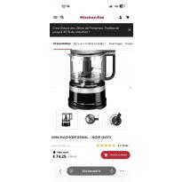 MINI HACHOIR 830ml - Noir onyx | KitchenAid FR